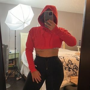 Gymshark Red Cropped Hoodie